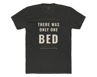 Fanfic "One Bed" Trope T-Shirt | Slow Burn Lovers AO3 Merch, Varsity Style Tee
