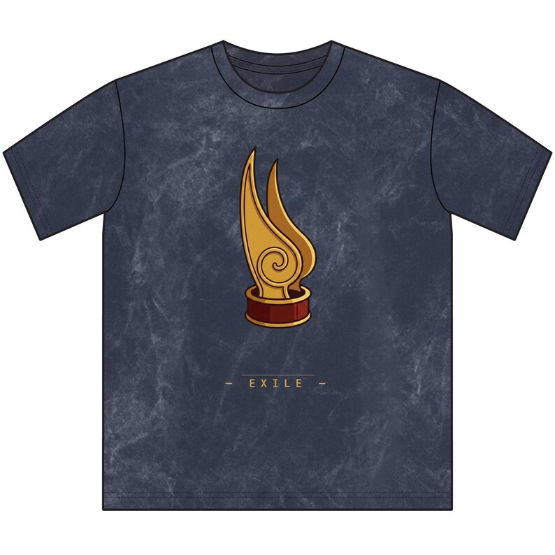 Exile T-Shirt | Zuko Inspired Fire Nation Crown Tee | Mineral Wash Cotton image 8