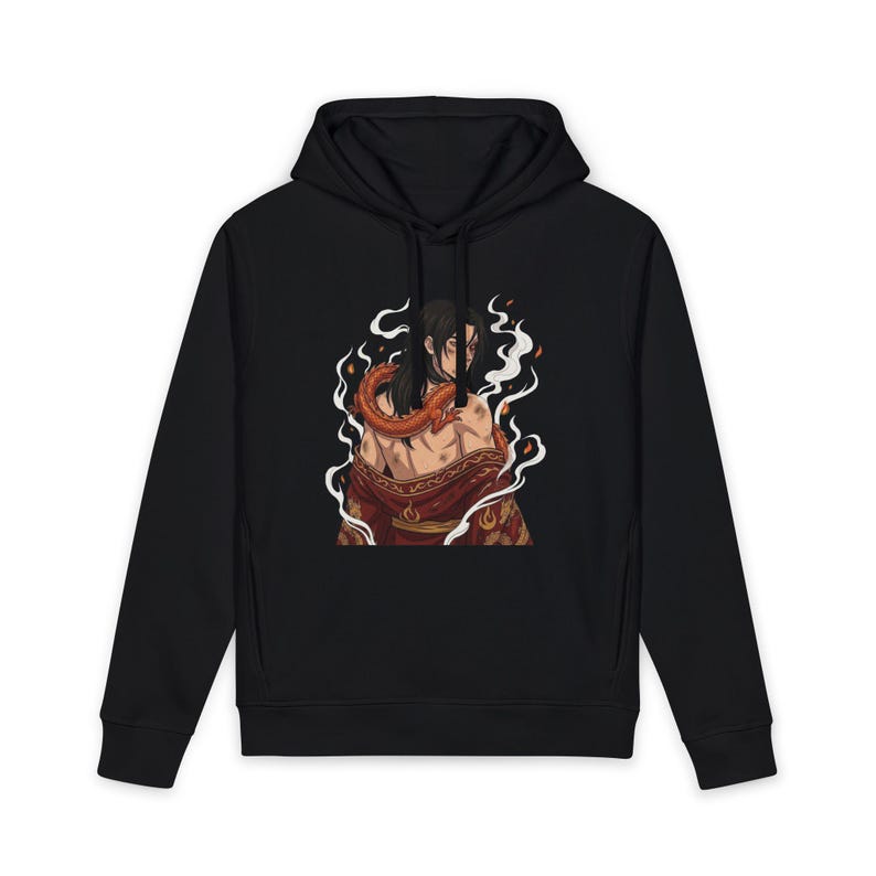 Fire Prince Dragon Hoodie | Zuko Anime Redemption Arc Pullover | Organic Cotton ATLA Fan Sweatshirt image 1