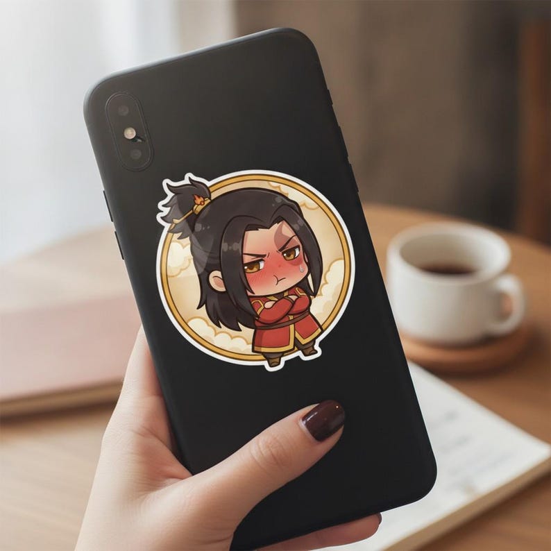 Blushing Fire Prince Sticker | Cute Grumpy Embarrassed Anime Kiss-Cut Vinyl Decal | Avatar ATLA Zuko Fan Art image 2