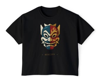 Duality Mask T-Shirt | Blue Spirit Fire Prince Split Face Tee