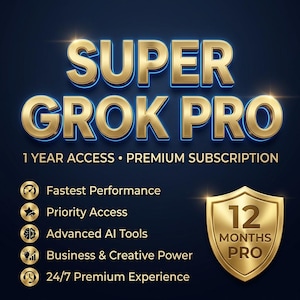 Super Grok Pro AI-prenumeration | 1 års åtkomst, avancerade verktyg