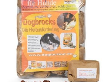 Paper dog toys that can be torn apart, almost indestructible, interactive and good for the dog's brain, with tasty dog treats