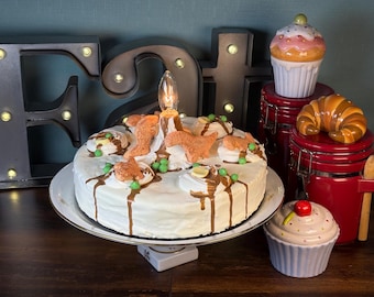 Large Dino nugget gravy volcano mashed potato cake night light lamp
