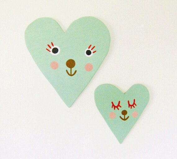 Items similar to Mint Hearts on Etsy