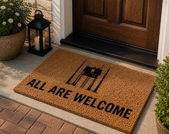 ALL ARE WELCOME Doormat – Treehouse Horror Entry Rug – A24 Hereditary Inspired Home Decor