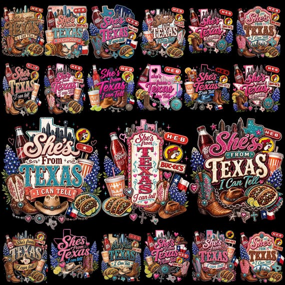 55+ Shes From Texas PNG Bundle | I Can Tell Western T-Shirt & Texas Girl Designs