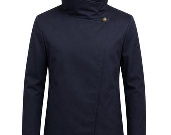 Chaqueta de cosplay de cuello alto inspirada en el anime Gojo Satoru, hecha a mano, uniforme de anime, abrigo personalizado para Halloween y Comic Con.
