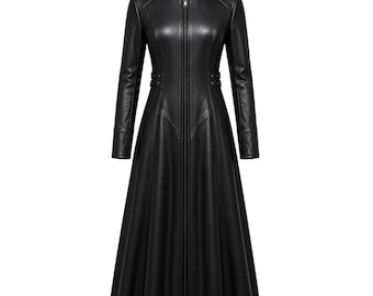 Selene Underworld Kate Beckinsale Inspired Black Leather Long Coat Vampire Warrior Trench Coat Death Dealer Cosplay Costume