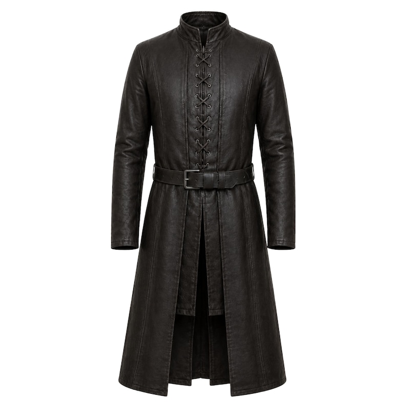 Aragorn Ranger Cosplay Costume Leather Coat Vest and Hooded Wool Cloak Medieval Fantasy Outfit