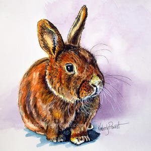 Rabbit Art Print | Bunny Art Print | Rabbit Art | Rabbit Home Decor | Bunny Painting | Rabbit Decor | Bunny Wall Art | Pen and Wash Print