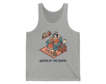 Cozy Gamer Cat Tank | Relaxing Cat in Armchair Illustration