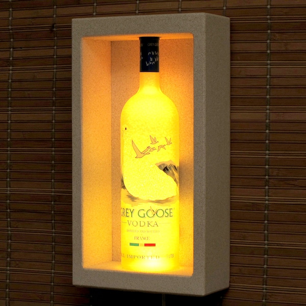 Grey Goose Vodka Shadowbox Sconce Color Changing Liquor Bottle Lamp Bar Light  LED Remote Controlled Eco Friendly LED France