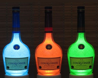 Big 1.75 liter Courvoisier French Cognac  Bottle Lamp Color Changing LED Remote Controlled Bar Light Lamp Bodacious Bottles-