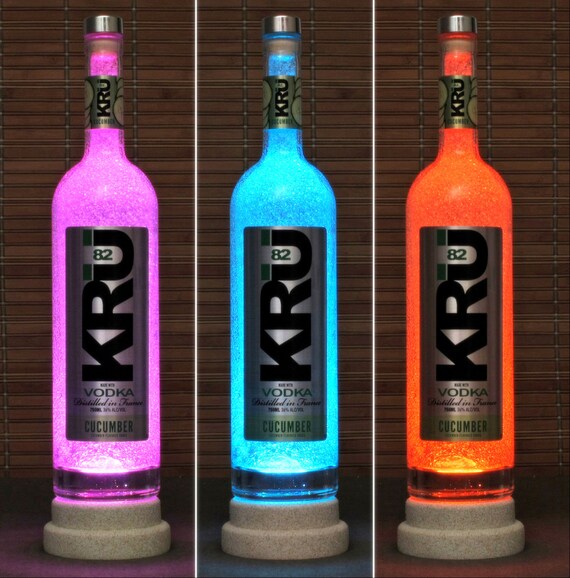 KRU Vodka Color Changing Remote Control RGB LED Bottle Lamp Etsy
