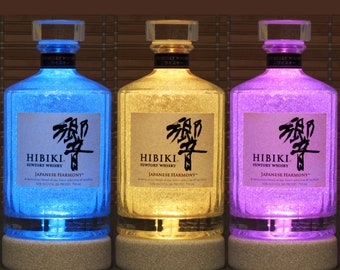 Hibiki Suntory Whiskey Color Changing Bottle Lamp Gift Color Changing Remote Control LED  Bar Light Sign Man Cave Japanese Harmony