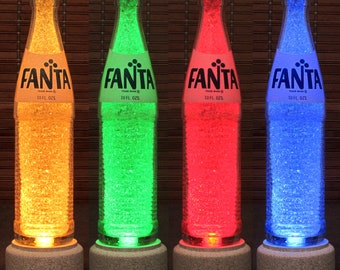 Vintage 1970's 1980's Fanta 10 oz ACL Label Soda LED Bottle Lamp Remote Color Changing Bar Light