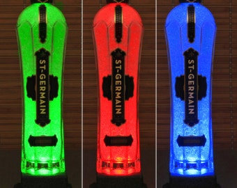 St Germain Elderflower French Liqueur Color Changing LED Remote Control Bottle Lamp Light Bodacious Bottles