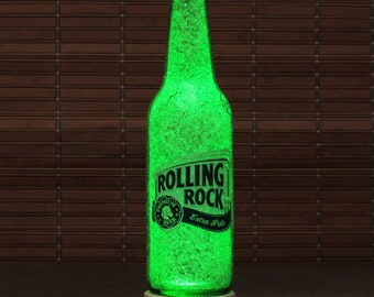 Rolling Rock 12 oz Beer Bottle Lamp Bar Light man cave