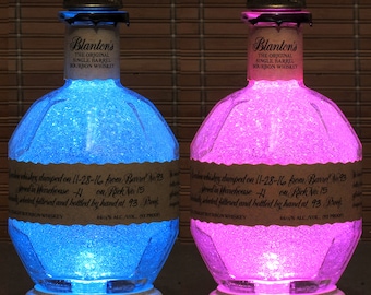 Blanton's Single Barrel Kentucky Bourbon Whiskey Color Changing Bottle Lamp Remote Control Bar Light