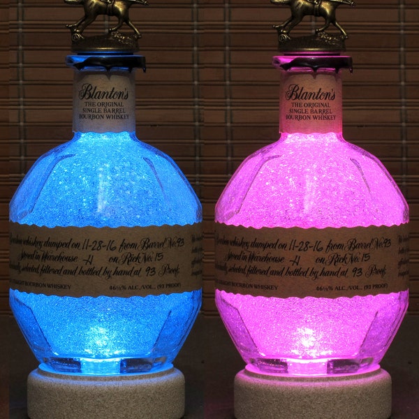 Blanton's Single Barrel Kentucky Bourbon Whiskey Color Changing Bottle Lamp Remote Control Bar Light