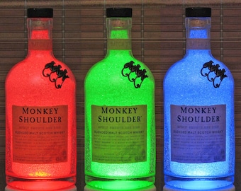 Monkey Shoulder Whiskey Color Changing Bottle Lamp Color Changing Remote Control LED  Bar Light Sign Man Cave