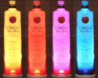 Ciroc Red Berry Vodka Color Changing Remote Controlled Eco Friendly LED Bottle Lamp Party Light Bar Lighting Valentines Day Night Light