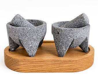 Mini Molcajete Set, Stone Mortar Pestle, Spice Grinder, Mexican Kitchen Decor
