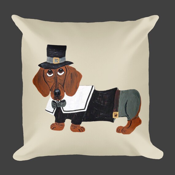 Dog Pillow Dachshund Pillow Dachshund Pilgrim Etsy