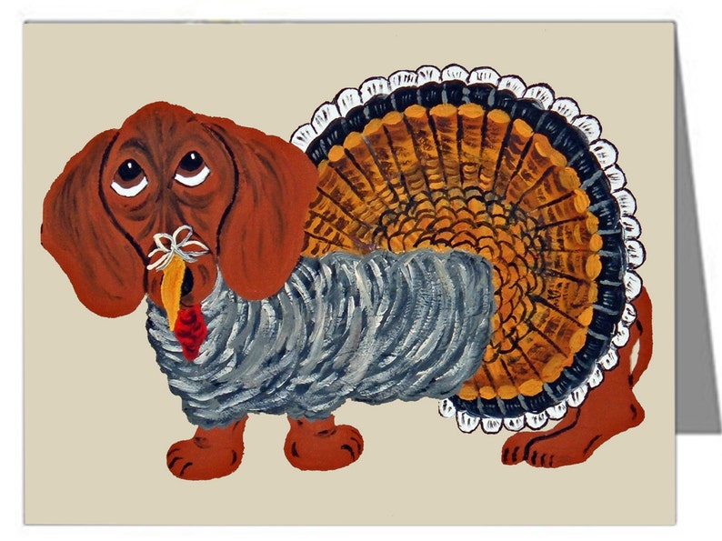 Pack of 10 Note Cards /& Envelopes Dachshund CardsDachshund Turkey CardsDachshundsThanksgiving Assortment AvailableDoxie Cards