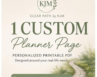 1 Custom Planner Page, Made to Order Printable PDF, Personalized Tracker or Planner Insert