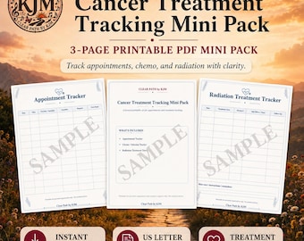 Cancer Treatment Tracking Mini Pack Printable