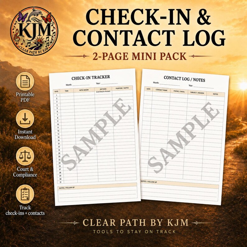 Check-in Contact Log Printable - Etsy