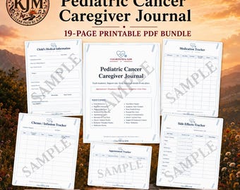 Pediatric Cancer Caregiver Journal Printable PDF Bundle