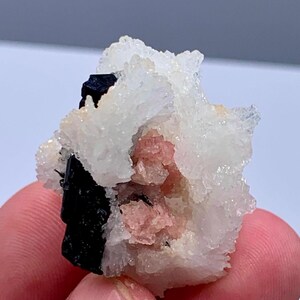 Natural Rhodochrosite with Black Tourmaline & Albite – Premium Collector’s Mineral Specimen