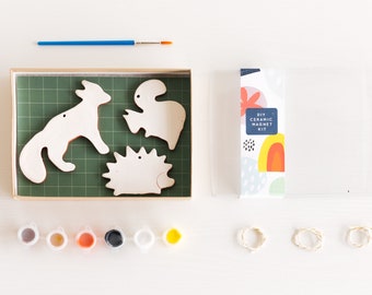 Paint Your Own Ornament Kit : Woodland Animals  Assortment of 3 Ornaments Christmas Ornament Kit Ceramic Shapes