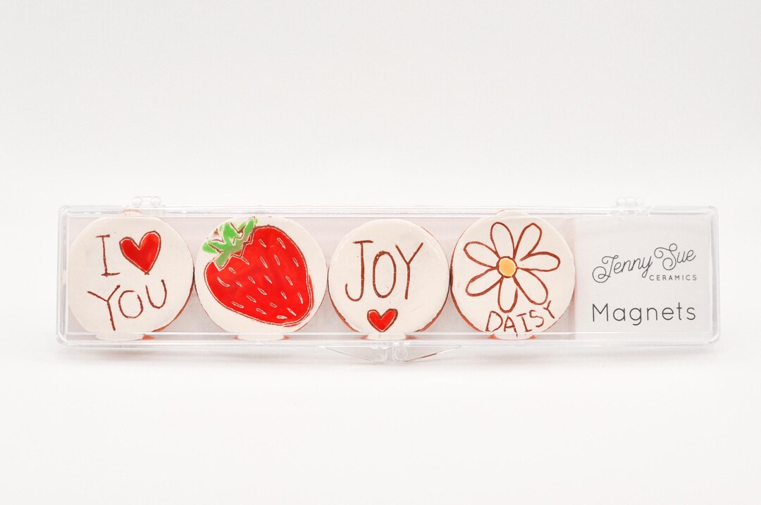I LOVE YOU Magnet Set : Joy, Strawberry, Daisy, I "heart" You - Etsy