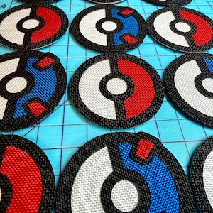 Poke & Great Ball Combo Patch Set: Handmade Velcro Backed (2.25" Round)