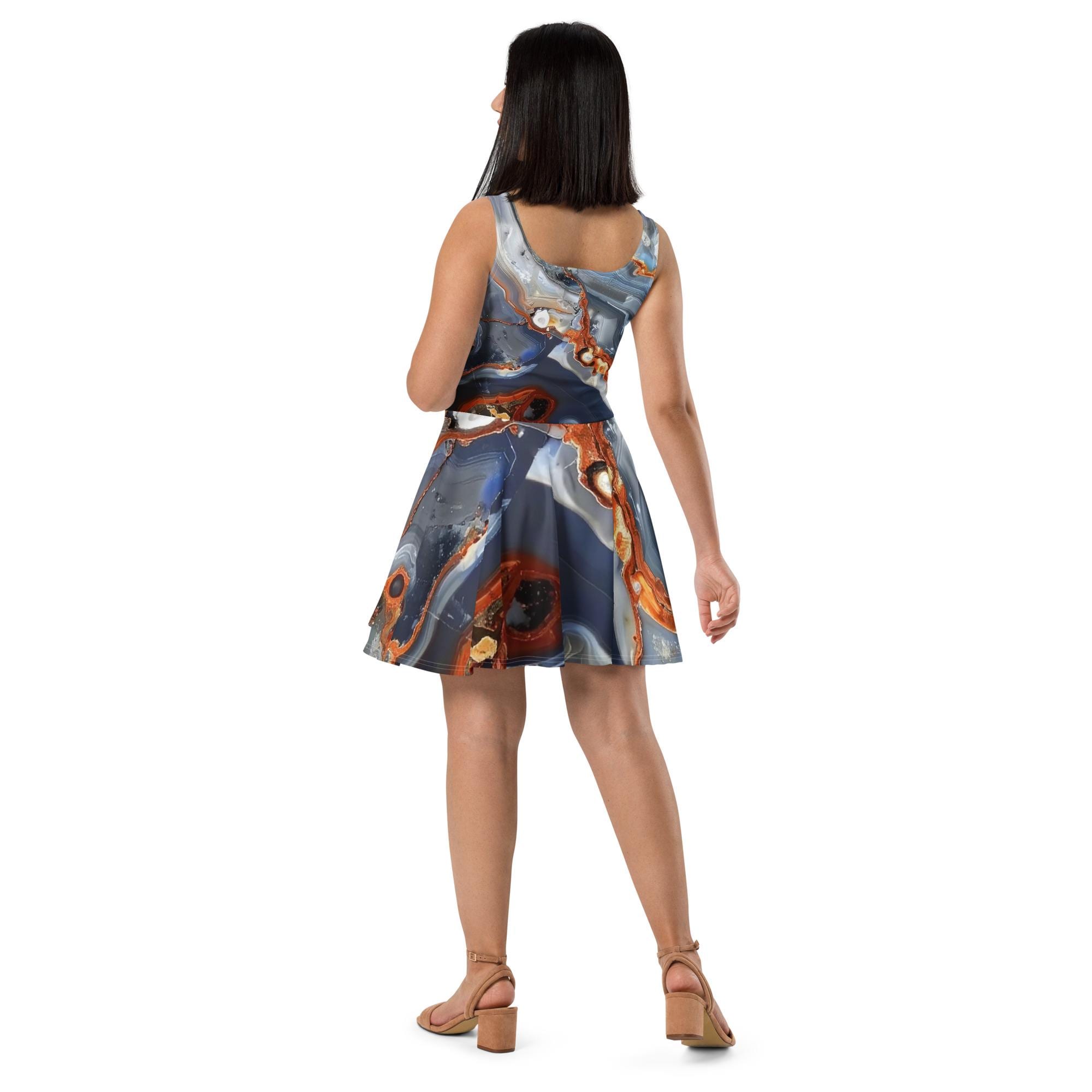 Printed Skater Dress with Abstract Design