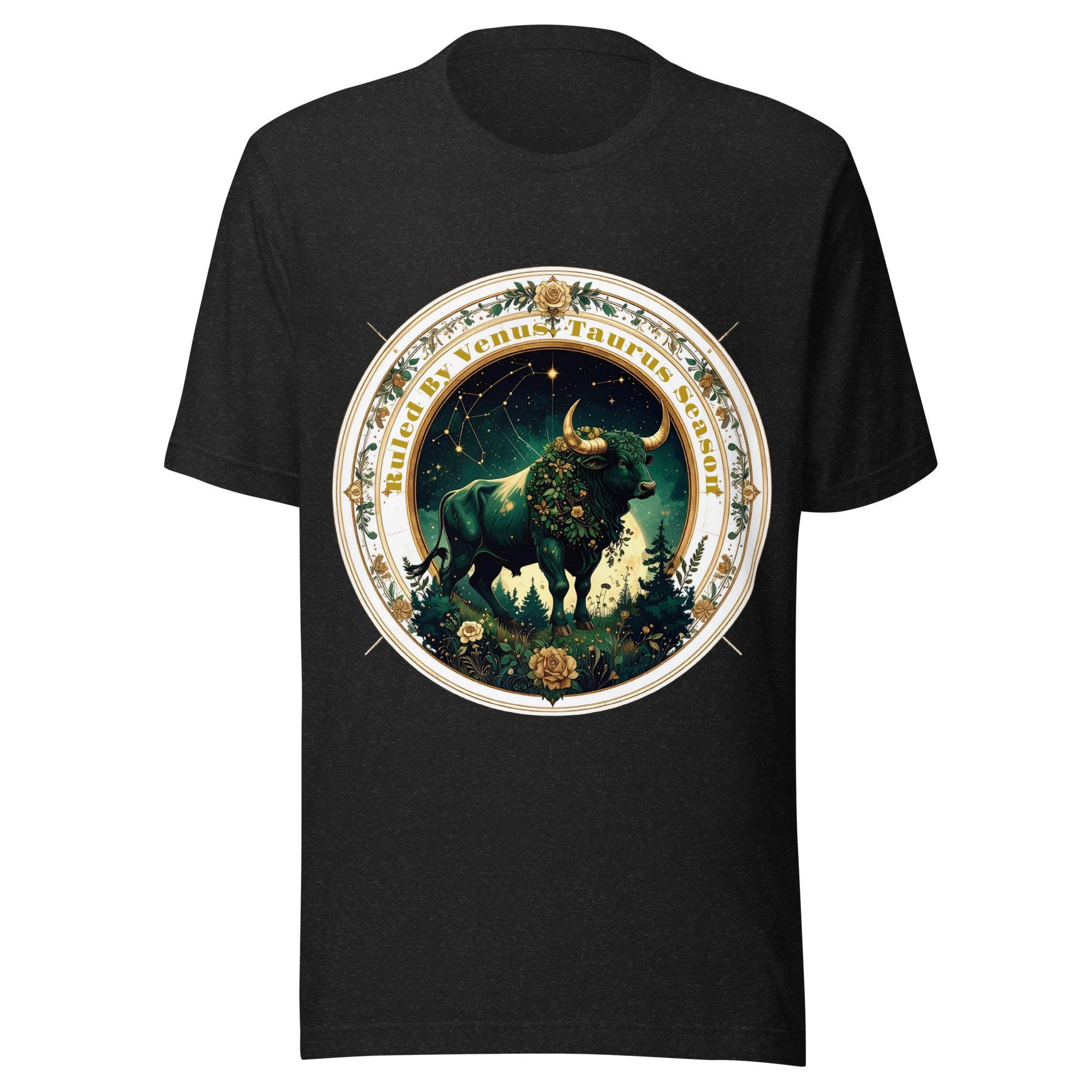Taurus Season Graphic T-Shirt, Olive Green
