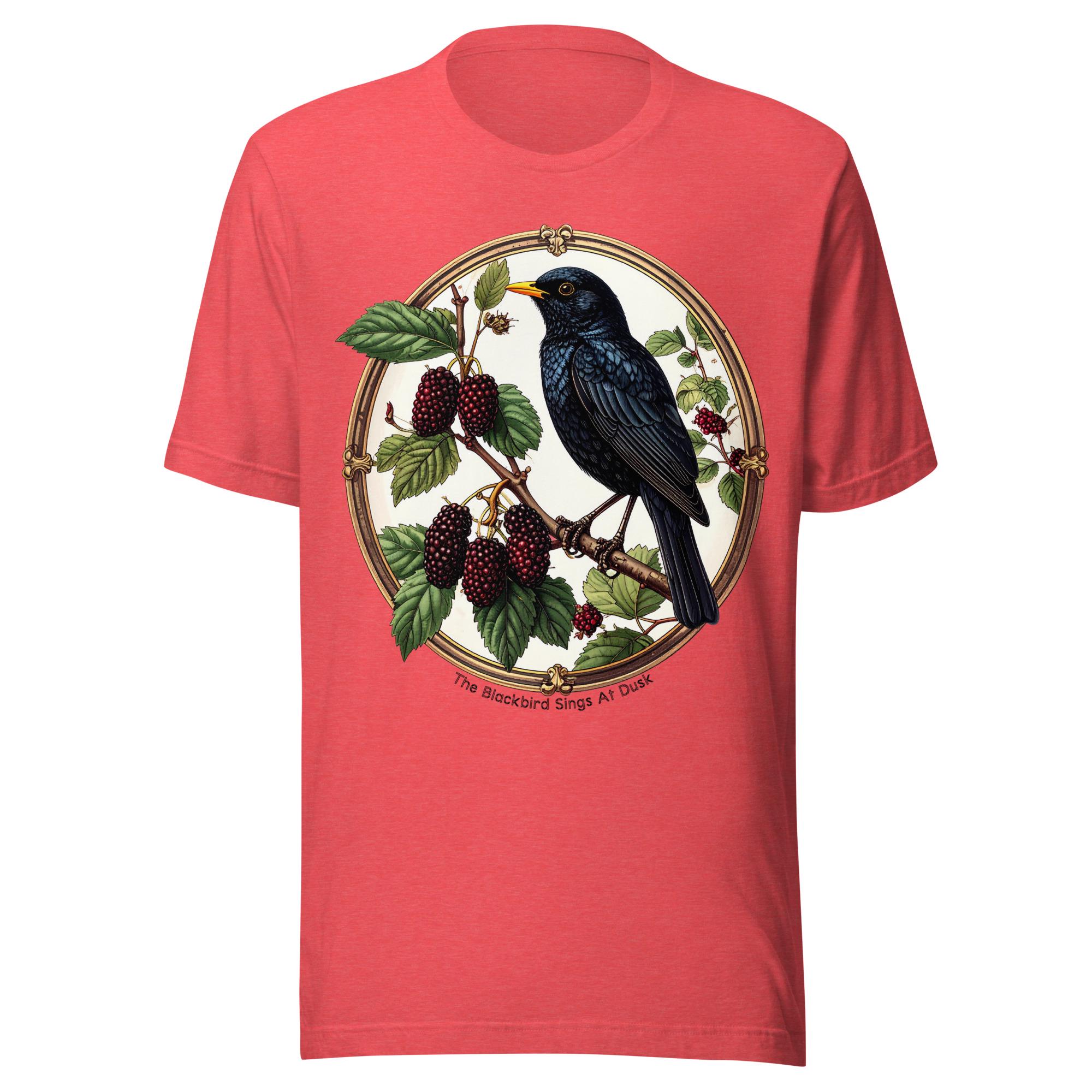 Graphic T-Shirt with Blackbird Design - Mint Green
