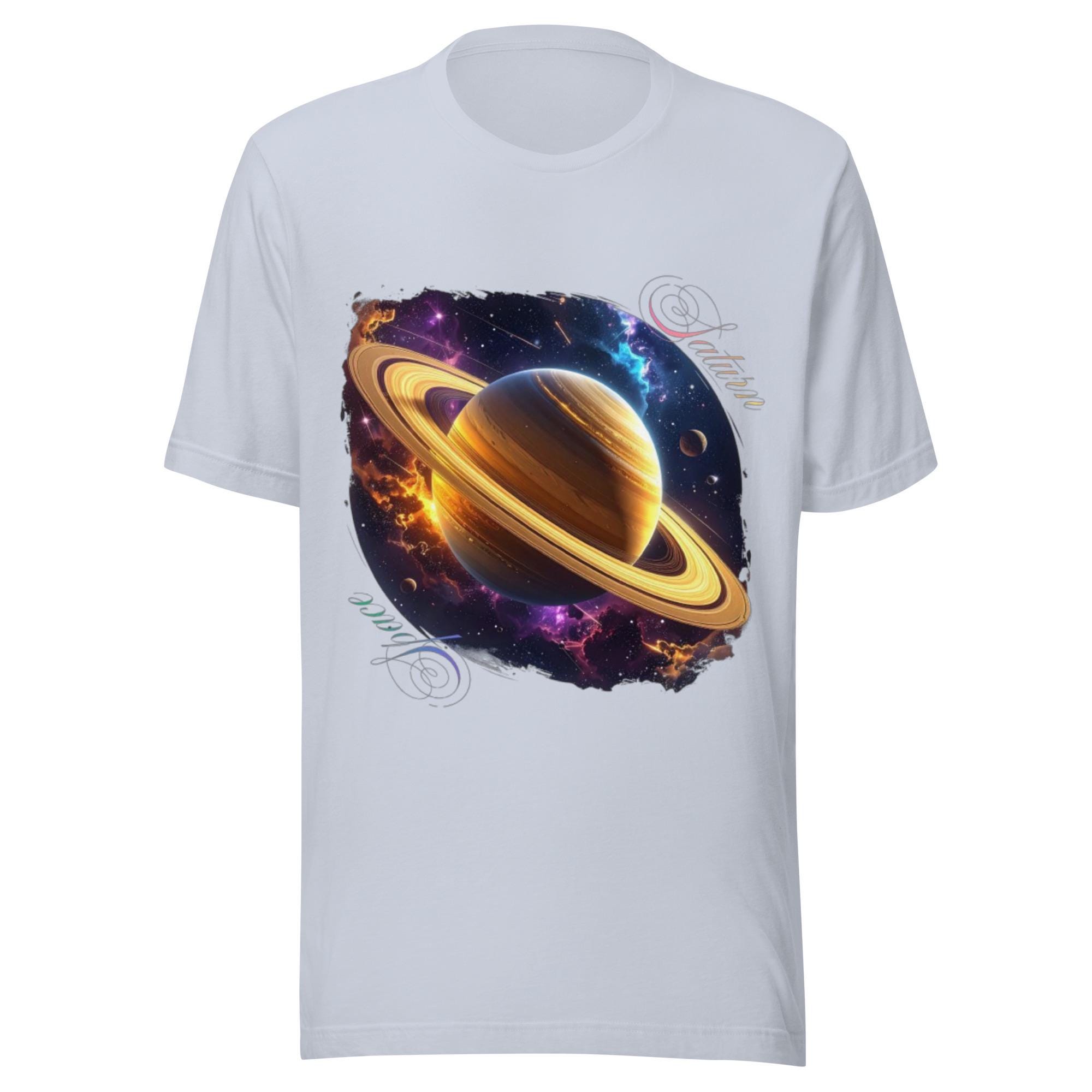 Graphic T-Shirt with Saturn Space Design