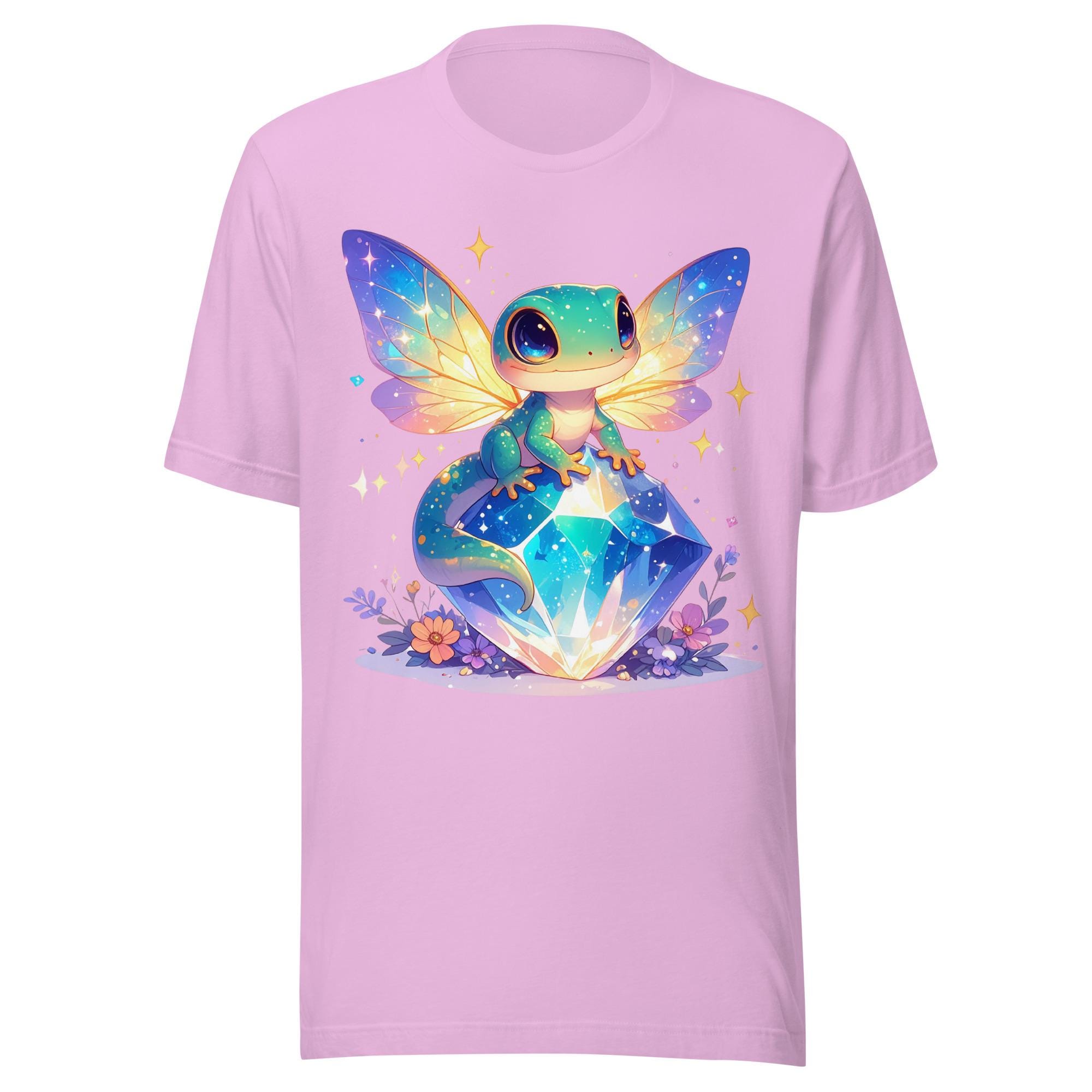 Graphic T-Shirt with Colorful Winged Lizard Design
