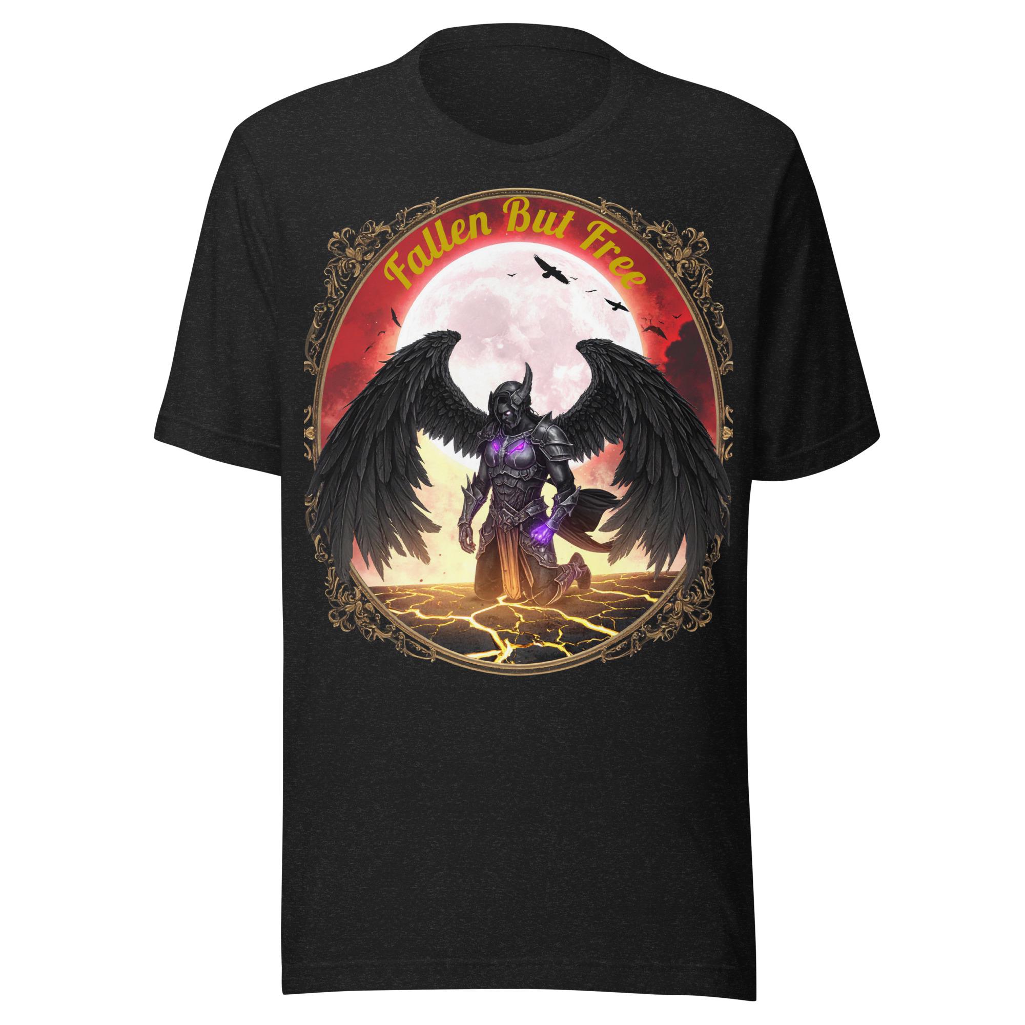 Fallen But Free Graphic T-Shirt with Angel Design