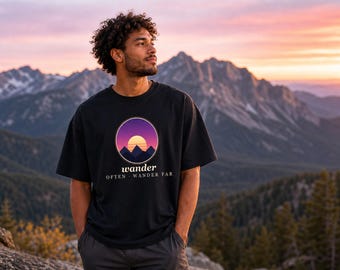 Retro sunset mountains t-shirt