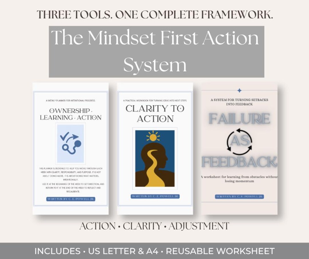 Mindset First Action System | Clarity, Planning & Reflection Bundle ...
