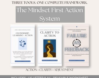 Mindset First Action-systeem | Helderheid, planning en reflectiebundel | Afdrukbare pdf-toolkit