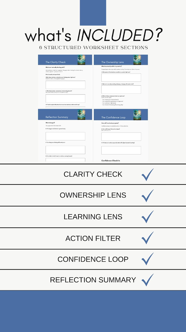 Clarity to Action Workbook | Decision Making & Mindset Tool | Printable ...