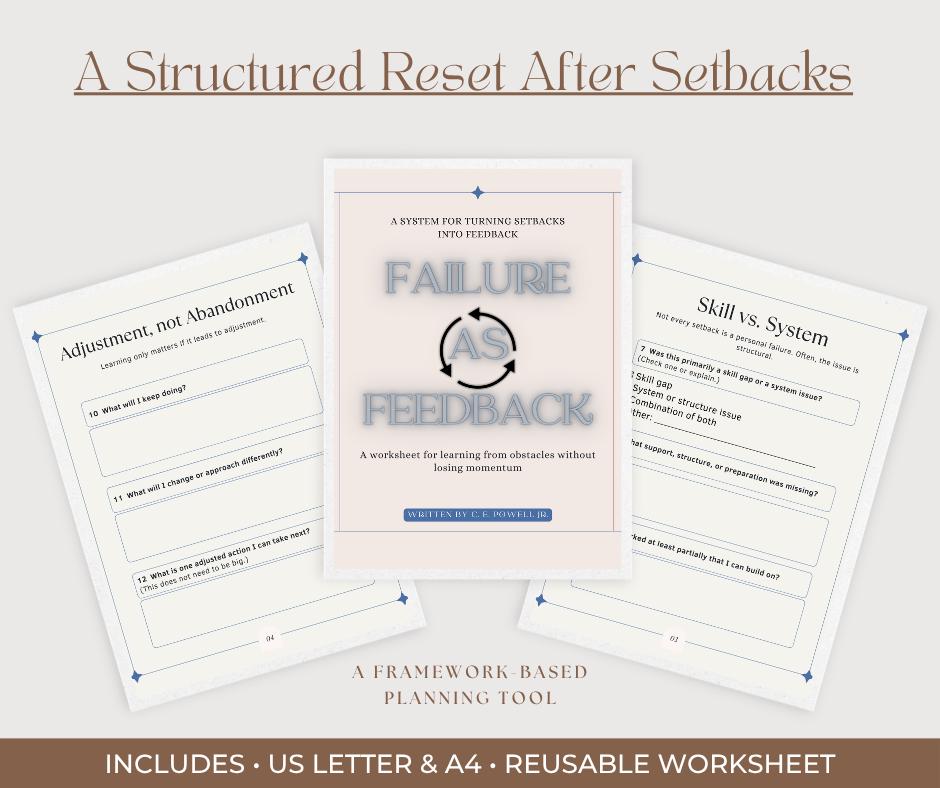 Failure Handout.pdf Failure as Feedback Worksheet | Learn From Setbacks | Printable ...