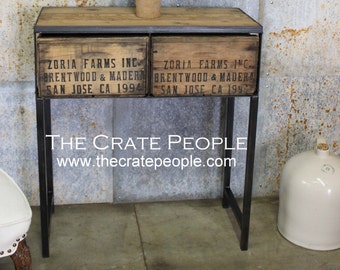Small Entry ZORIA Crate Drawers - vintage wood crates and reclaimed wood - Custom Furniture